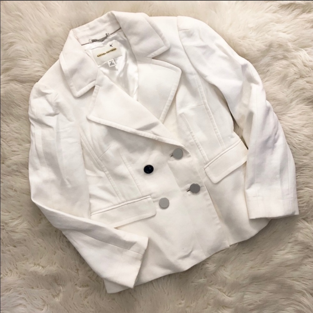 Banana Republic White Blazer Pea Coat Jacket
